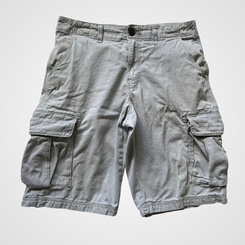 Urban Pipeline Mens Gray Cotton Cargo Shorts 32 Casual Utility Grunge Streetwear
